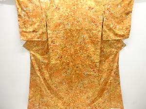 未使用品　芝草に花模様小紋着物